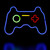 LED Video Game Controller Neon Lighted Wall Art - 11" - IMAGE 1