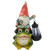 12.5" Solar LED Lighted Gnome and Frog Outdoor Garden Statue - IMAGE 1
