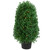 18" Pre-Lit Artificial Boxwood Cone Topiary Tree with Round Pot, Clear Lights - IMAGE 1