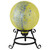 10" Yellow and Blue Reflective Speckled Glass Outdoor Garden Gazing Ball - IMAGE 3