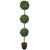 4' Artificial Two-Tone Boxwood Triple Ball Topiary Tree with Round Pot, Unlit - IMAGE 1