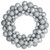 3-Finish Shatterproof Ball Ornament Christmas Wreath - 36" - Silver - Unlit - IMAGE 1