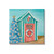 Christmas Tree and Shell Nautical Beach Tent Stretched Canvas Wall Art, 36" x 36" - IMAGE 1