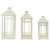 Set of 3 Cream Candle Lanterns with Brushed Gold Accents 19.5" - IMAGE 1