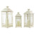 Set of 3 Cream Candle Lanterns with Brushed Gold Accents 19.5" - IMAGE 2