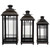 Distressed Mission Style Metal Candle Lanterns - 19.5" - Black - Set of 3 - IMAGE 2