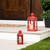 Mission Style Metal Candle Lanterns 12.25" - Red - Set of 2 - IMAGE 1