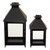 Rectangular Metal Candle Lanterns - 15.75" - Black - Set of 2 - IMAGE 2