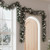 6' Frosted Pine Artificial Christmas Garland with Striped Bows and Ornaments - IMAGE 4