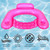 Pink Mosaic Water Lounger with Cup Holders and Backrest 50-Inch