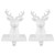 Set of 2 White Reindeer Head Christmas Stocking Holders 5.75" - IMAGE 1