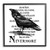 Halloween Creepy Crow Raven "Nevermore" Black Framed Wall Art, 12” x 12” - IMAGE 1