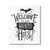 Bat and Spider Web "Welcome to our Hunted House" Halloween Canvas Wall Art, 16" x 20" - IMAGE 1