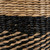 Woven Table and Floor Cylindrical Seagrass Baskets - Black and Beige - Set of 3