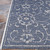 5.25' x 7.5' Navy Blue and Ivory Floral Rectangular Outdoor Area Throw Rug - IMAGE 4