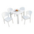 5 Piece White Outdoor Patio Square Dining Set with Side Chairs 32" - IMAGE 1