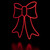 LED Bow Neon Lighted Christmas Wall or Window Decoration - 15" - Red - IMAGE 6