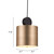 132.25" Gold and Black Cylindrical Adjustable Ceiling Light Fixture