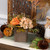 Floral and Pumpkin Wooden Box Fall Harvest Decoration - 10" x 8" - Orange and Brown