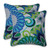 Set of 2 Green and Blue Floral Patio Square Throw Pillows 16.5" - IMAGE 1