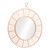 36.5" Solid Orange Boho Pattern Framed Round Wall Mirror - IMAGE 1