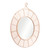 36.5" Solid Orange Boho Pattern Framed Round Wall Mirror - IMAGE 3