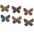 Set of 6 Black and Pink Butterfly Bereavement Pins 1" - IMAGE 1