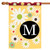 Floral Monogram Letter M Outdoor House Flag 40" x 28" - IMAGE 1