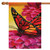 Butterfly and Flower Outdoor House Flag 40" x 28" - IMAGE 1