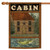 Lakeside Cabin Brown and Green Rectangular House Flag 28" x 40" - IMAGE 1