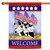 Patriotic Penguin Navy Sailors "Welcome" Outdoor Flag - 40" x 28" - IMAGE 1