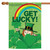 St. Patrick's Day 'Get Lucky' Leprechaun Outdoor House Flag 40" x 28" - IMAGE 1