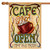 'Cafe Open' Rectangular Outdoor House Flag 40" x 28" - IMAGE 1