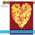 Heart-Shaped Autumn Leaves "Welcome" Fall Harvest Outdoor Flag - 40" x 28" - IMAGE 5