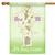 Cross and Lily 'He Has Risen' Easter Outdoor House Flag 40" x 28" - IMAGE 1