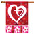 Heart, Flowers and Swirls Outdoor House Flag - 28" x 40" - Red and Pink - IMAGE 1