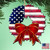 Set of 2 American Flag Wreath Ribbon Wooden Christmas Ornaments 5.5" - IMAGE 2
