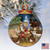 Set of 2 Little Drummer Boy with Animals Round Wooden Christmas Ornaments 5.5" - IMAGE 4