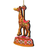 Set of 2 Floral Giraffe Carousel Wooden Christmas Ornaments 5.5" - IMAGE 1