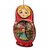 Set of 2 Matryoshka Doll with a Scarlet Flower Wooden Christmas Ornaments 5.5" - IMAGE 1