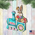 Easter Bunny Train Ride Wooden Ornaments - 5.5" - Set of 2 - IMAGE 2