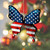 Set of 2 Patriotic American Flag Butterfly Wooden Ornaments 5.5" - IMAGE 3