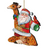Set of 2 Santa Claus Riding a Giraffe Wooden Christmas Ornaments 5.5" - IMAGE 1