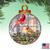 Set of 2 Winter House with Cardinals Round Wooden Christmas Ornaments 5.5" - IMAGE 4