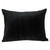 24" Solid Black Textured Rectangular Cotton Throw Pillow - IMAGE 1