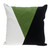 20" Moss Green and Black Color Block Square Throw Pillow - IMAGE 1