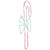 28" Green and White LED Lighted Candy Cane with Bow Christmas Window Silhouette - IMAGE 4
