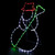 LED Rope Lighted Snowman Silhouette Christmas Yard Decoration - 28" - White and Red Lights