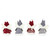 Plush Angel Girl Hanging Christmas Ornaments - 4.25" - Red and Gray -  Set of 4 - IMAGE 6