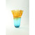 16" Yellow and Blue Glass Flower Vase - IMAGE 1